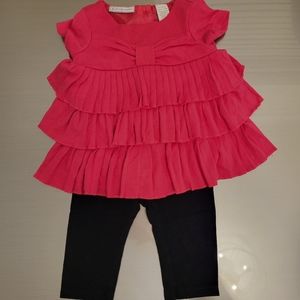 First Impressions pink ruffle top and leggings